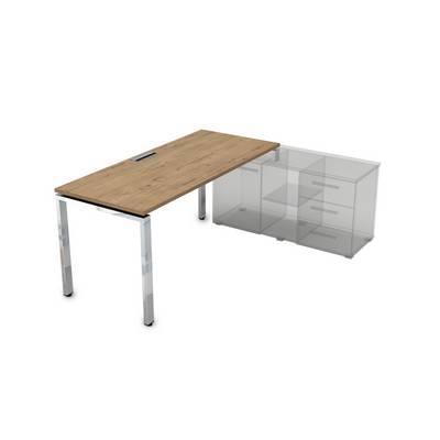 Gloss Line НСТП-П.989 (Teakwood) Стол рабочий, прямолинейный три опоры, правый