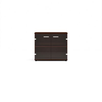 Grand Gr-42+Gr-01.1x2 (Орех темный) Шкаф низкий, со стеклом