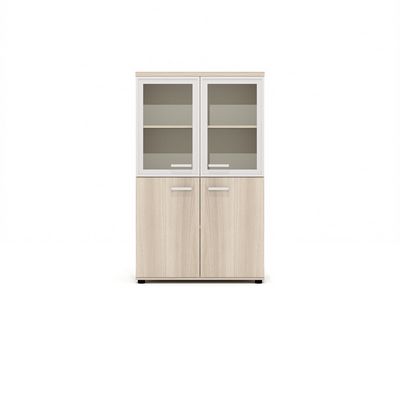 Grand Gr-52+Gr-7.1х2+Gr-03.1L+Gr-03.1R (Ясень шимо) Шкаф средний, со стеклом