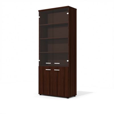 Grand Gr-62+Gr-7.1х2+Gr-02.1х2 (Орех темный) Шкаф средний, со стеклом