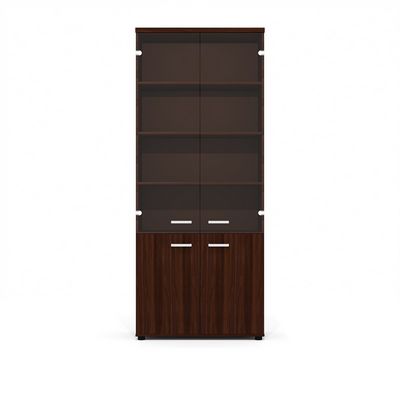 Grand Gr-62+Gr-7.1х2+Gr-02.1х2 (Орех темный) Шкаф средний, со стеклом