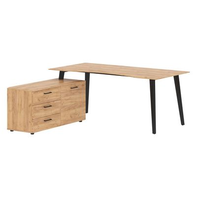 Jay JCT 1818 L (Дуб бофорд/Антрацит) Стол на опорной тумбе, левый