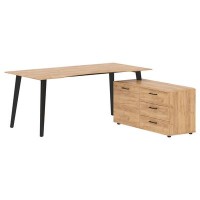 Jay JCT 1818 R (Дуб бофорд/Антрацит) Стол на опорной тумбе, правый