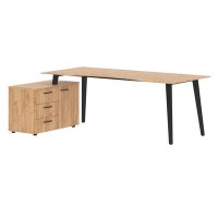 Jay JCT 2013 L (Дуб бофорд/Антрацит) Стол на опорной тумбе, левый