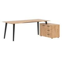 Jay JCT 2013 R (Дуб бофорд/Антрацит) Стол на опорной тумбе, правый