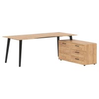 Jay JCT 2018 R (Дуб бофорд/Антрацит) Стол на опорной тумбе, правый