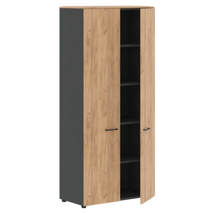 Шкаф JHC 85.1 в отделке Дуб бофорд, металл Антрацит, 850х430х1930 мм
