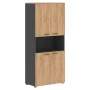 Шкаф JHC 85.4 в отделке Дуб бофорд, металл Антрацит, 850х430х1930 мм