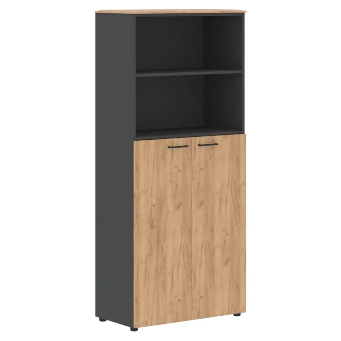 Шкаф JHC 85.6 в отделке Дуб бофорд, металл Антрацит, 850х430х1930 мм