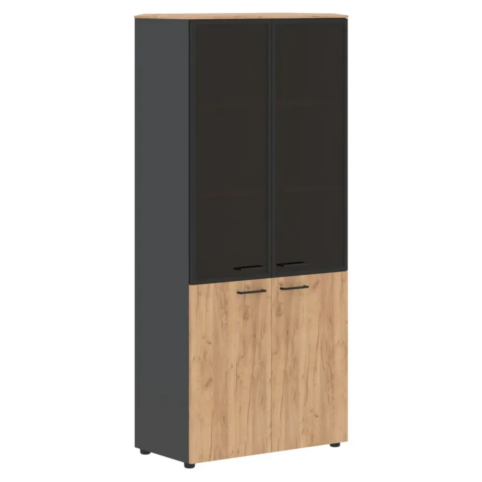 Шкаф JHC 85.7 в отделке Дуб бофорд, металл Антрацит, 850х430х1930 мм