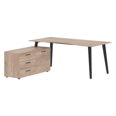 Jay JCT 1818 L (Дуб каньон/Антрацит) Стол на опорной тумбе, левый