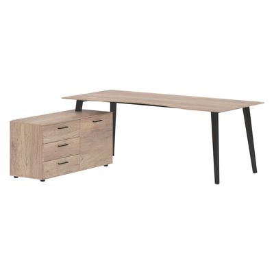 Jay JCT 2018 L (Дуб каньон/Антрацит) Стол на опорной тумбе, левый