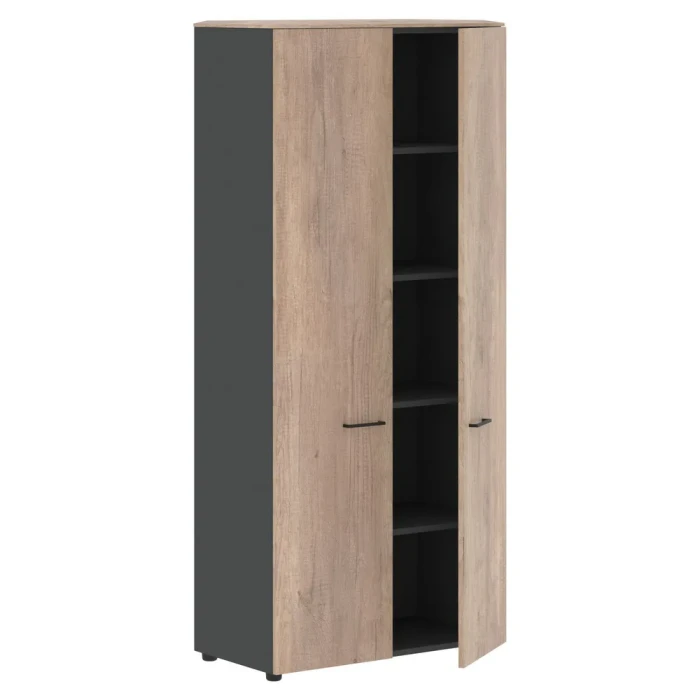 Шкаф JHC 85.1 в отделке Дуб каньон, металл Антрацит, 850х430х1930 мм