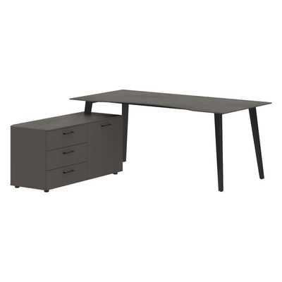 Jay JCT 1818 L (Орех мокко/Антрацит) Стол на опорной тумбе, левый