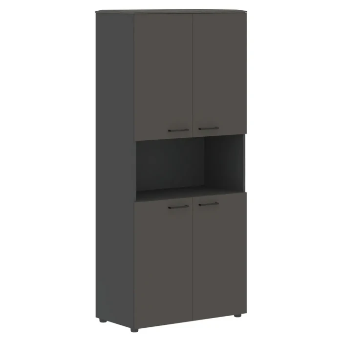 Шкаф JHC 85.4 в отделке Орех мокко, металл Антрацит, 850х430х1930 мм