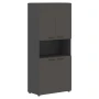 Шкаф JHC 85.4 в отделке Орех мокко, металл Антрацит, 850х430х1930 мм