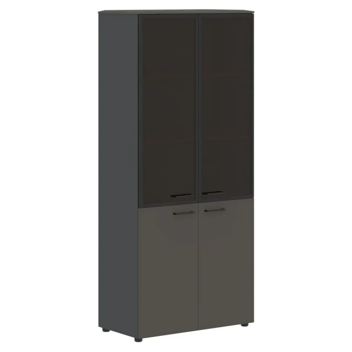 Шкаф JHC 85.7 в отделке Орех мокко, металл Антрацит, 850х430х1930 мм