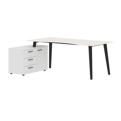 Jay JCT 1813 L (Ясень снежный/Антрацит) Стол на опорной тумбе, левый