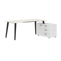 Jay JCT 1813 R (Ясень снежный/Антрацит) Стол на опорной тумбе, правый