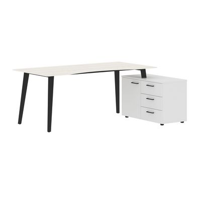 Jay JCT 1813 R (Ясень снежный/Антрацит) Стол на опорной тумбе, правый