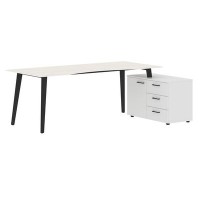 Jay JCT 2013 R (Ясень снежный/Антрацит) Стол на опорной тумбе, правый