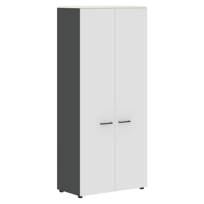 Шкаф JHC 85.1 в отделке Ясень белый, металл Антрацит, 850х430х1930 мм