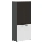 Шкаф JHC 85.2 в отделке Ясень белый, металл Антрацит, 850х430х1930 мм