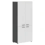 Шкаф JHC 85.3 в отделке Ясень белый, металл Антрацит, 850х430х1930 мм