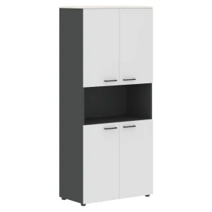 JHC 85.4 (Ясень белый/Антрацит) Шкаф широкий высокий
