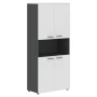 Шкаф JHC 85.4 в отделке Ясень белый, металл Антрацит, 850х430х1930 мм