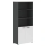 Шкаф JHC 85.5 в отделке Ясень белый, металл Антрацит, 850х430х1930 мм