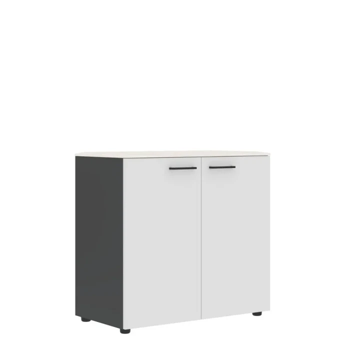 Шкаф JLC 85.1 в отделке Ясень белый, металл Антрацит, 850х430х795 мм
