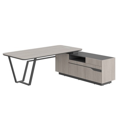 Line СФ-571201.1 (Дуб серый/Антрацит) Стол руководителя, правый