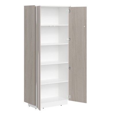 Line СФ-574204 (Дуб серый/Белый) Шкаф высокий