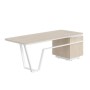 Line СФ-571102.1 (Дуб светлый/Белый) Стол руководителя, левый