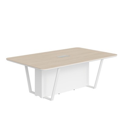 Line СФ-571722.1 (Дуб светлый/Белый) Стол для заседаний