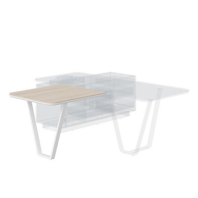 Line СФ-573409.1 (Дуб светлый/Белый) Брифинг-приставка