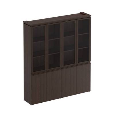 Mark МК 360 ДВ (Дуб валенсия) Шкаф для документов со стеклянными дверьми