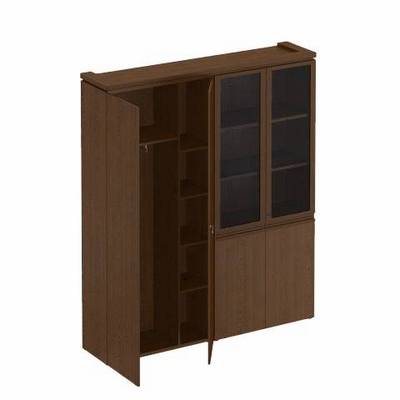 Mark МК 359 ОТ (Орех тоскана) Шкаф комбинированный (для одежды + со стеклом)
