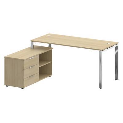 Metal System Direct БГ.СРТ-4.7 Л (Акация лорка) Стол рабочий руководителя с опорной тумбой левый