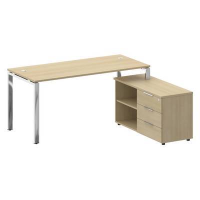 Metal System Direct БГ.СРТ-4.7 Пр (Акация лорка) Стол рабочий руководителя с опорной тумбой правый