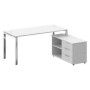 Metal System Direct БГ.СРТ-4.7 Пр (Белый) Стол рабочий руководителя с опорной тумбой правый