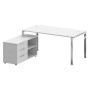 Metal System Direct БГ.СРТ-4.8 Л (Белый) Стол рабочий руководителя с опорной тумбой левый
