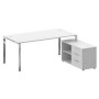 Metal System Direct БГ.СРТ-5.9 Пр (Белый) Стол рабочий руководителя с опорной тумбой правый