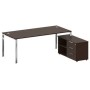 Metal System Direct БГ.СРТ-6.9 Пр (Венге цаво) Стол рабочий руководителя с опорной тумбой правый