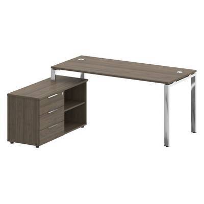 Metal System Direct БГ.СРТ-4.7 Л (Вяз благородный) Стол рабочий руководителя с опорной тумбой левый