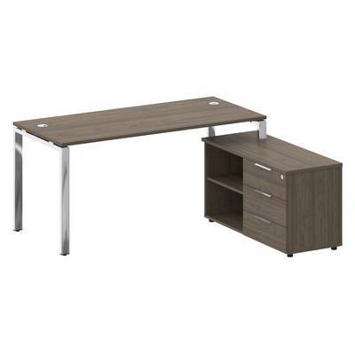 Metal System Direct БГ.СРТ-4.7 Пр (Вяз благородный) Стол рабочий руководителя с опорной тумбой правый