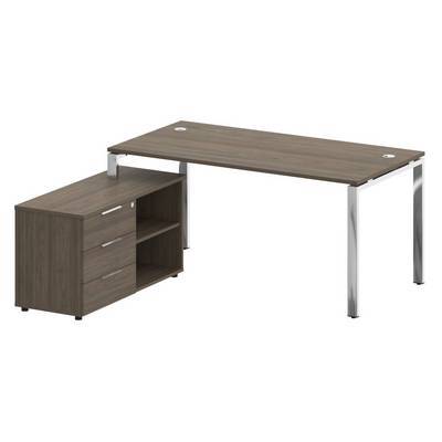 Metal System Direct БГ.СРТ-4.8 Л (Вяз благородный) Стол рабочий руководителя с опорной тумбой левый