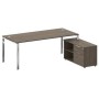 Metal System Direct БГ.СРТ-6.9 Пр (Вяз благородный) Стол рабочий руководителя с опорной тумбой правый
