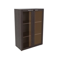 Милан МЛ-2.3 МЛ-8.3 (Венге) Шкаф широкий средний со стеклом в раме